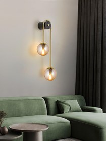 Resim Modern Nordic Camlı Aplik - Duvar Lambası, Oturma Odası ve Yatak Odası için Şık Ev Dekoru 3147-W07-6D-XY - Gold / Sol / Beyaz 