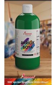 Resim Yeşil Akrilik Boya 500 gr Sanatsal, Dekoratif, Hobi Amaçlı, Canlı Renkler 