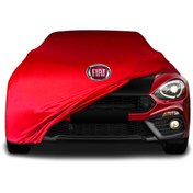 Resim ULTRASHOP Fiat 124 Spider (2014 - ) Kırmızı Kumaş Araba Branda Logolu Penye Oto Branda 