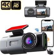 Resim Antcam V309 4k+1080p Çift Kameralı 170 Geniş Açılı Wifi Gps Gece Görüşlü Araç İçi Kamera 