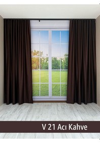 Resim Donatti Acı Kahverengi Star Blackout Pilesiz Tek Kanat Fon Perde Acı Kahverengi 