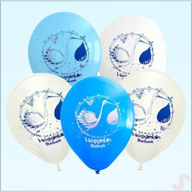 Resim Hoşgeldin Bebek Balon, 30cm x 8 Adet - Mavi 