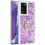 Resim Samsung Galaxy Note 20 Kılıf Glitter Liquid Holder Mor Microsonic