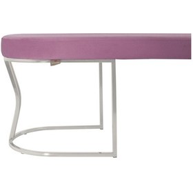 Resim Viego Silver Smooth- Pembe Kapitoneli Model Puf & Bench & Koltuk- Oturak-uzun Makyaj Puff-yatak Odası Ucu &önü 
