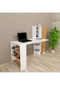 Resim Kalenderdekor1 Kalender Dekor Ayame Çalışma Masası Aym02 Beyaz - Meşe 