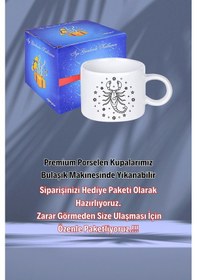 Resim Akrep Burcu Zodyak Baskılı Motto Kupa Bardak Çay Kahve Fincanı Beyaz 