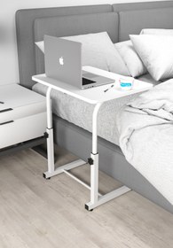 Resim Depolife Yükseklik Ayarlı Laptop Sehpası Kahvaltı Ders Çalışma Bilgisayar Ofis Yemek Çocuk Masası Metal Ayak 