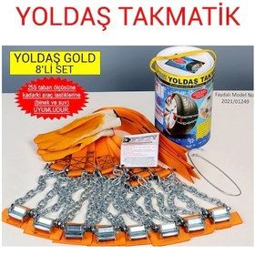 Resim Yoldaş Takmatik 8'li Gold Takmatik Kar Zinciri Suv Ve Binek İçin 