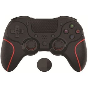 Resim Sones Mb-p913 Pc Altı Eksenli Somatosensörlü Arka Tuş Programlamalı Çift Titreşimli Bluetooth Oyun Kumandası Ps4 Pro İçin Kırmızı Siyah 