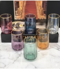 Resim Çnr Home Collection Diamond Renkli Kahve Yani 6 'lı Su Bardaği Gümüş 