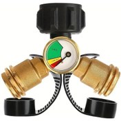 Resim Willowhaven Y Tipi Propan Tank Splitter 2 Yollu Manifold Basınç Göstergeli Vana Kamp Ocağı Barbekü 