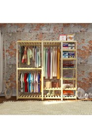 Resim Fokai Wood Need - Açık Ahşap Elbise Dolabı 