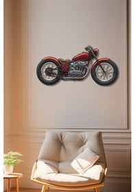 Resim Kırmızı Motor Renkli Metal Tablo 