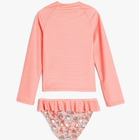 Resim Koton Fırfır Detaylı Unicorn Baskılı Uzun Kollu Bikini Seti Pembe Desenli 5skg00025mm Pembe Desenli 