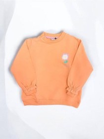 Resim Zekids Kız Bebek Çiçek Baskılı Basic Sweatshirt-14453 Somon 