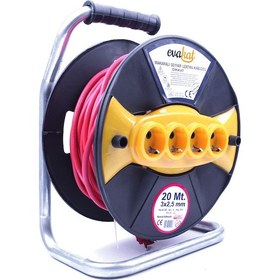 Resim Evakat 3*2.5 20mt Sertifikalı Makaralı Uzatma Kablosu 