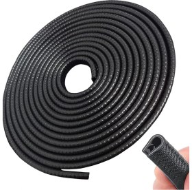 Resim Mi-Ça Home 5 Metre Siyah Kapı Darbe Koruma Bandı Araba Kenar Koruyucu Silikon Yapışkan Fitil Şerit 