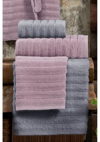 Resim Elart Soft Bornoz Aile Seti 6 Parça 70x135 Cm Gülkurusu-gri Gülkurusu 