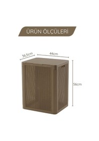 Resim Omnipazar Sy-4632 Smart Duo İki Bölmeli Kirli Çamaşır Sepeti 84 Litre Kahverengi Kahverengi 