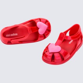 Resim Mini Melissa Hip Heart Ballerina Kırmızı Kalpli Kız Bebek & Çocuk Sandaleti | 22-30 Numara | Melflex® Vegan | İkonik Kokulu - 27 