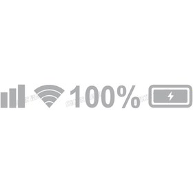 Resim Sticker World Batarya Pil Wifi Icon Sticker Gri 