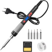 Resim ILIBILIB Lehimleme Havyası Seti, 90W LCD Dijital Ekranlı Ayarlanabilir Sıcaklık (180-500°C), Sabit Isıtmalı Hızlı Isınan Akıllı Lehimleme Havyası DIY Tamir ve Kaynak İçin 