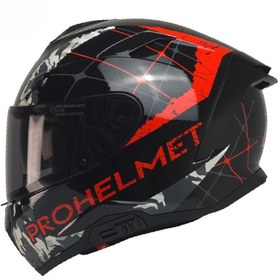 Resim kuzey motor KUZEYMOTOR MTS X340 CLAY FULLFACE KASK P.SİYAH-KIRMIZI (SİYAH CAMLI) 