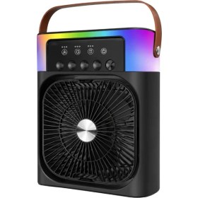 Resim Mini Klima Fan Buharlı Soğutucu Rgb LED Işıklı Taşınabilir Masaüstü Fan 