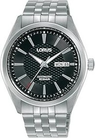 Resim LORUS Erkek Analog Otomatik Saat, Paslanmaz Çelik Kayışlı, Gümüş/Siyah, Gümüş/Siyah, Ölçü Birimi, bileklik 