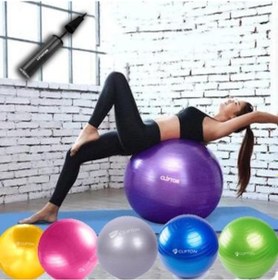 Resim 65 CM Pilates Topu ve Pompa Seti Pilates Denge Yoga Spor Mavi 