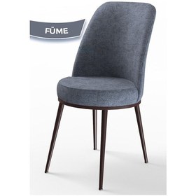 Resim Canisa Concept Dexa Serisi Sandalye Füme Renk- Kahverengi Ayaklı 1.sınıf Mutfak Sandalyesi Silinebilir Kumaş Füme 