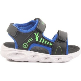 Resim Siyah Saks Cırtlı Işıklı Erkek Çocuk Spor Sandalet 018125 P Siyah-saks 