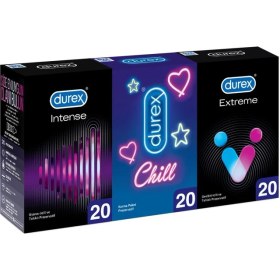 Resim Durex Ultra Paketi 60'Lı Prezervatif (Intense I Jelli Ve Tırtıklı + Chill Karma + Extreme Ve Tırtıklı) 