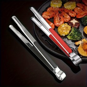 Resim Paslanmaz Çelik Barbekü Maşası, Kaymaz Barbekü Maşası, Uzun Saplı Çok Fonksiyonlu Biftek Klipsi, Kamp Barbekü Klipsi, Yiyecek Maşası, Pişirme Araçları, Mutfak Aksesuarları, Noel 