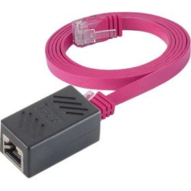 Resim IRENIS CAT6 Uzatma Seti, Yassı Ethernet Kablo ve Ekleyici, Fuşya, 5 metre 