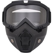 Resim Cbtx Global Çıkarılabilir Yol Sürme Açık Hava Rüzgar Geçirmez Motosiklet Gözlüğü Maskesi Şeffaf 