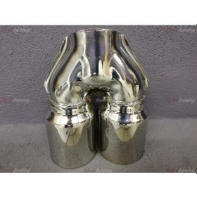 Resim Bmw 3.20 Çift Çıkış Egzoz Ucu. F30 Çift Çıkış Egzoz Ucu Krom 