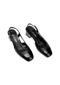 Resim Ayakkabı Fuarı Elit Serina Kadın Hakiki Deri Klasik Topuklu Ayakkabı Siyah Siyah 