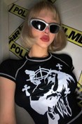 Resim Carpe Ters Dikiş Gangster Devil Crop 