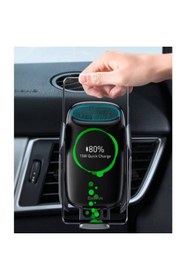 Resim Polhammobile Baseus Sensörlü Wireless Kablosuz Şarj Araç Tutucu Telefon Tutucu Kablosuz Araç Şarjı Hızlı Şarj 