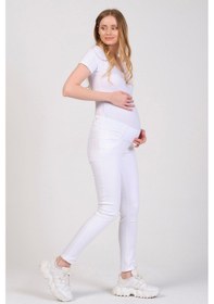 Resim Busa Hamile Alt Karın Destekli Skinny Kot Pantolon Beyaz-beyaz 