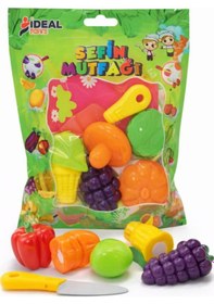 Resim Oyuncak Sebze Meyve Kesme Seti Şefin Mutfağı Evcilik Oyuncağı Çocuk Mutfak Seti 