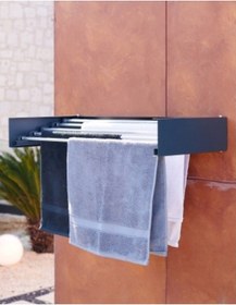 Resim Belize 70cm Çamaşır Kurutmalık Duvara Monte Iç Ve Dış Mekan Paslanmaz 5 Gözlü Antrasit 