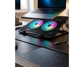 Resim Hayat Store Ayarlanabilir Laptop Soğutucu Çift Fan Rgb Işıklı Sessiz Çalışan - Lisinya 