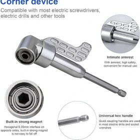 Resim Lidyahan Store 1 Adet Esnek Uç Tutucu, Uzatma, Akülü Tornavida Seti, 2 Adet 105° Açılı Tornavida Eklentisi Adaptörü, 3 Adet 1/4 Altıgen Şaft Uzatma Çubuğu, Akülü Tornavida Seti Için 