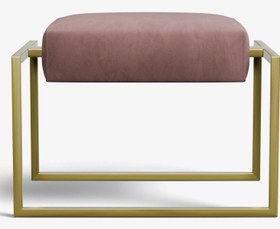 Resim FAMED Bank Küçük - Toz Pembe Kadife / Pirinç Kaplama 