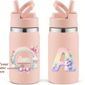 Resim 1 adet, Özel 12oz 304 Paslanmaz Çelik Çift Duvarlı İzoleli Bardak, Okul Sezonu Hediyesi 3D Baskılı İsim Unicorn Deseni 