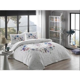 Resim Taç Kapitoneli Nevresim Takımı Sander Mavi Tek Kişilik 