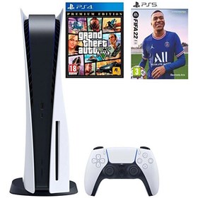 Resim Sony Playstation 5 Diskli Versiyon 825 GB Oyun Konsolu + Fifa 22 PS5 Oyun + Gta V PS4 Oyun (İthalatçı Garantili) 