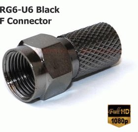 Resim electroon RG6-U6 Siyah Contalı F Konnektör - 10Adet 